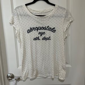 White Polka Dot Aeropostale Tee Shirt
